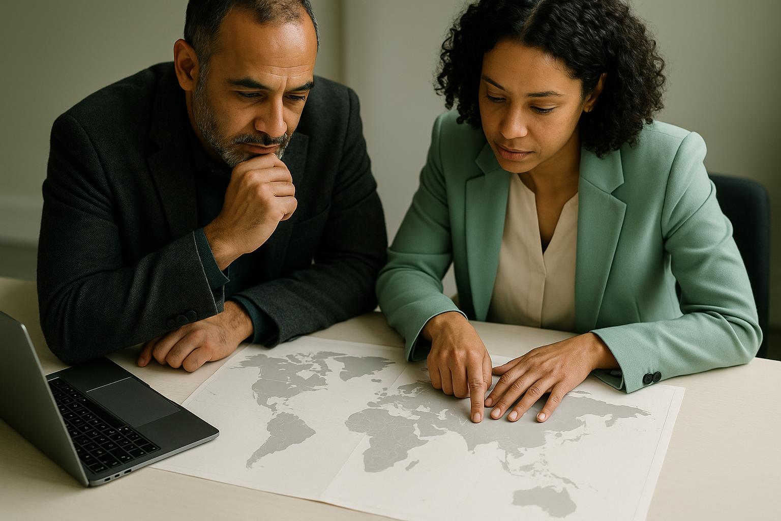Advisers reviewing a cross-border expansion plan